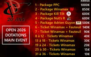 POITIERS POKER FESTIVAL - DOTATION ET STRUCTURE MAIN EVENT 2026