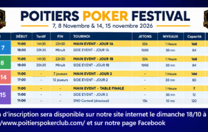 INSCRIPTION POITIERS POKER FESTIVAL 2026